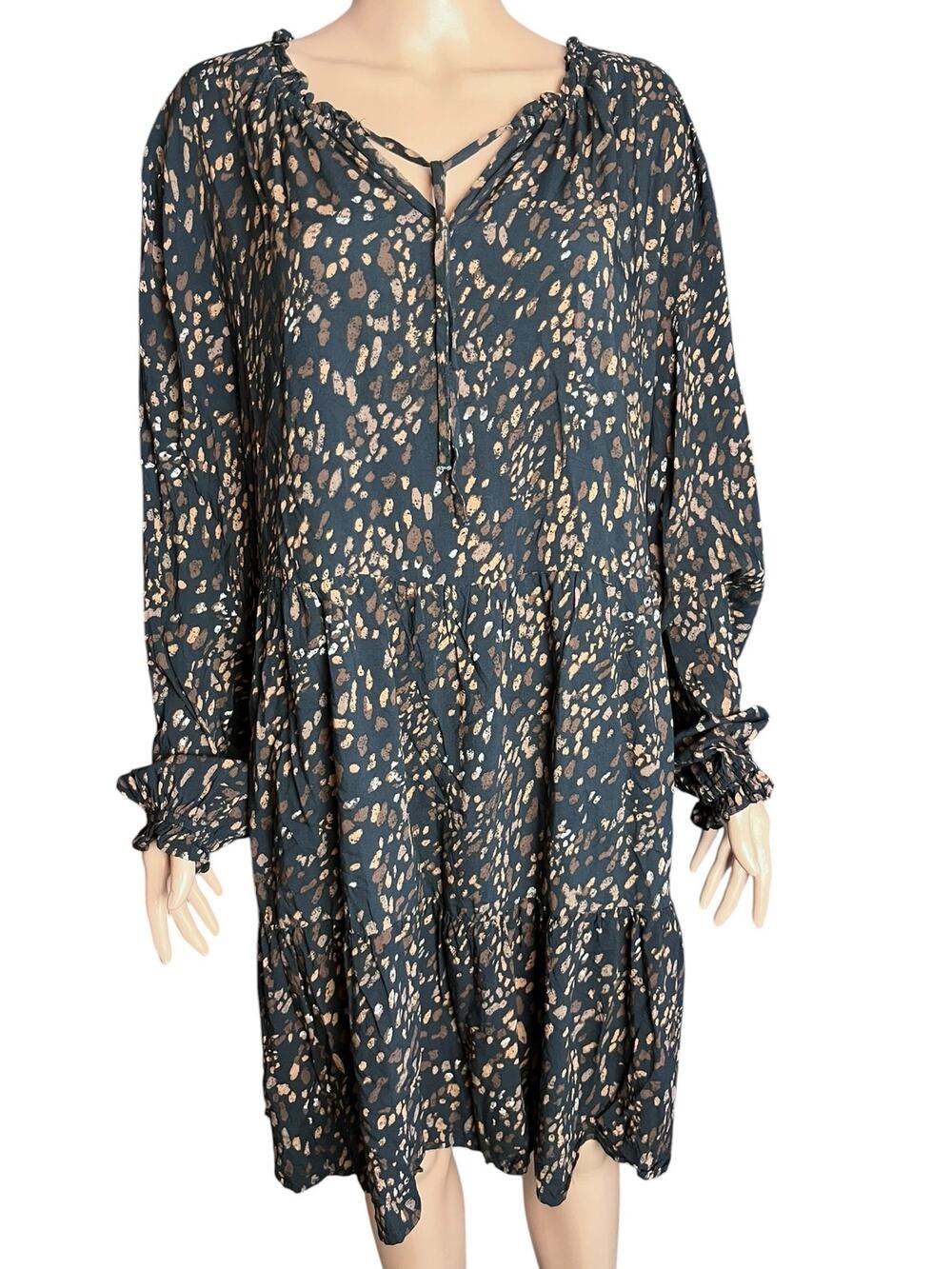 Beach Lunch Lounge Tiered Prairie Dress XXL Ruffled Bohemian Lagenlook Rustic